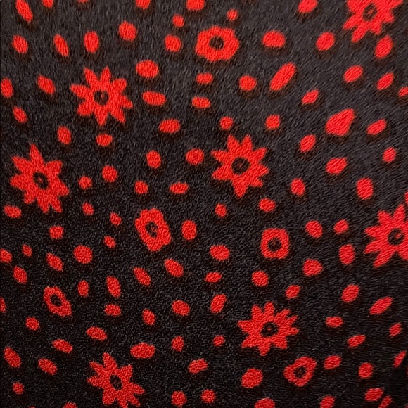 Reformation Gilmore Dress Navy Blue Ditsy Red Floral Print Womens Size 4 EUC - Picture 4 of 7